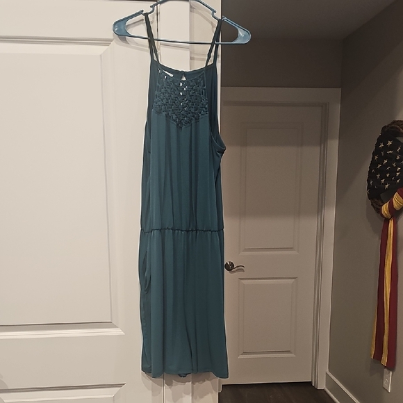 Maurices Pants - NWOT Maurices Teal Romper with Braided Detail